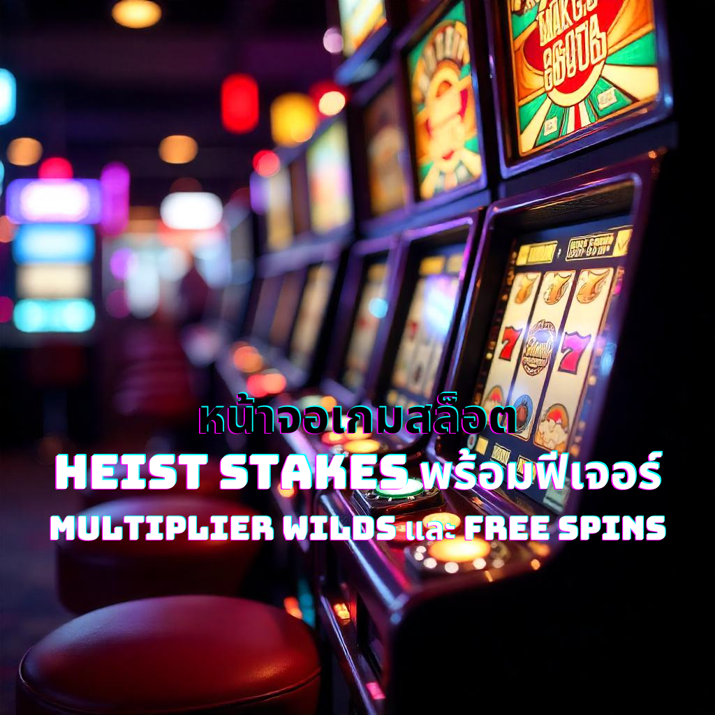 หน้าจอเกมสล็อต Heist Stakes พร้อมฟีเจอร์ Multiplier Wilds และ Free Spins