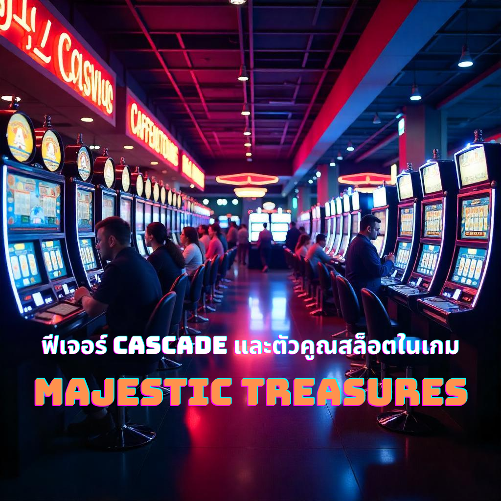 ฟีเจอร์ Cascade และตัวคูณสล็อตในเกม Majestic Treasures
