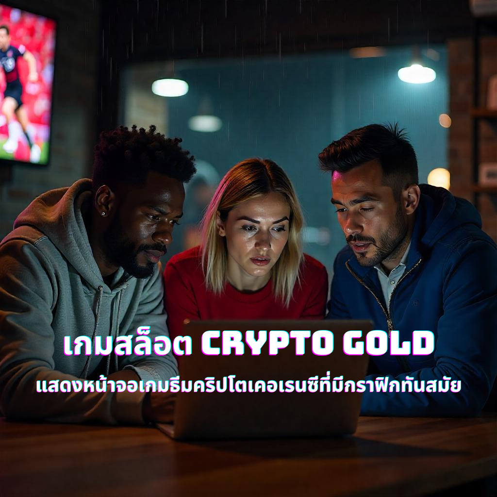เกมสล็อต Crypto Gold แสดงหน้าจอเกมธีมคริปโตเคอเรนซีที่มีกราฟิกทันสมัย