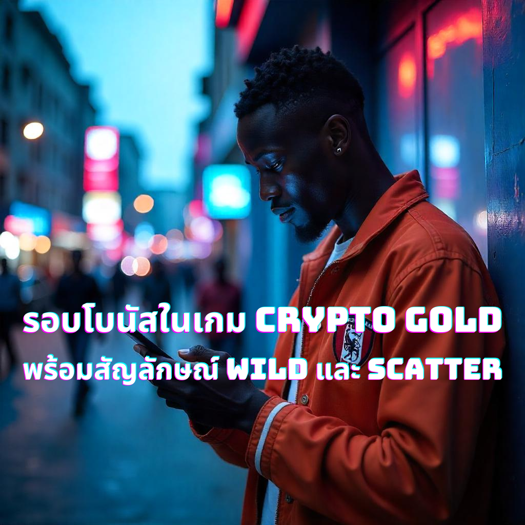 รอบโบนัสในเกม Crypto Gold พร้อมสัญลักษณ์ Wild และ Scatter