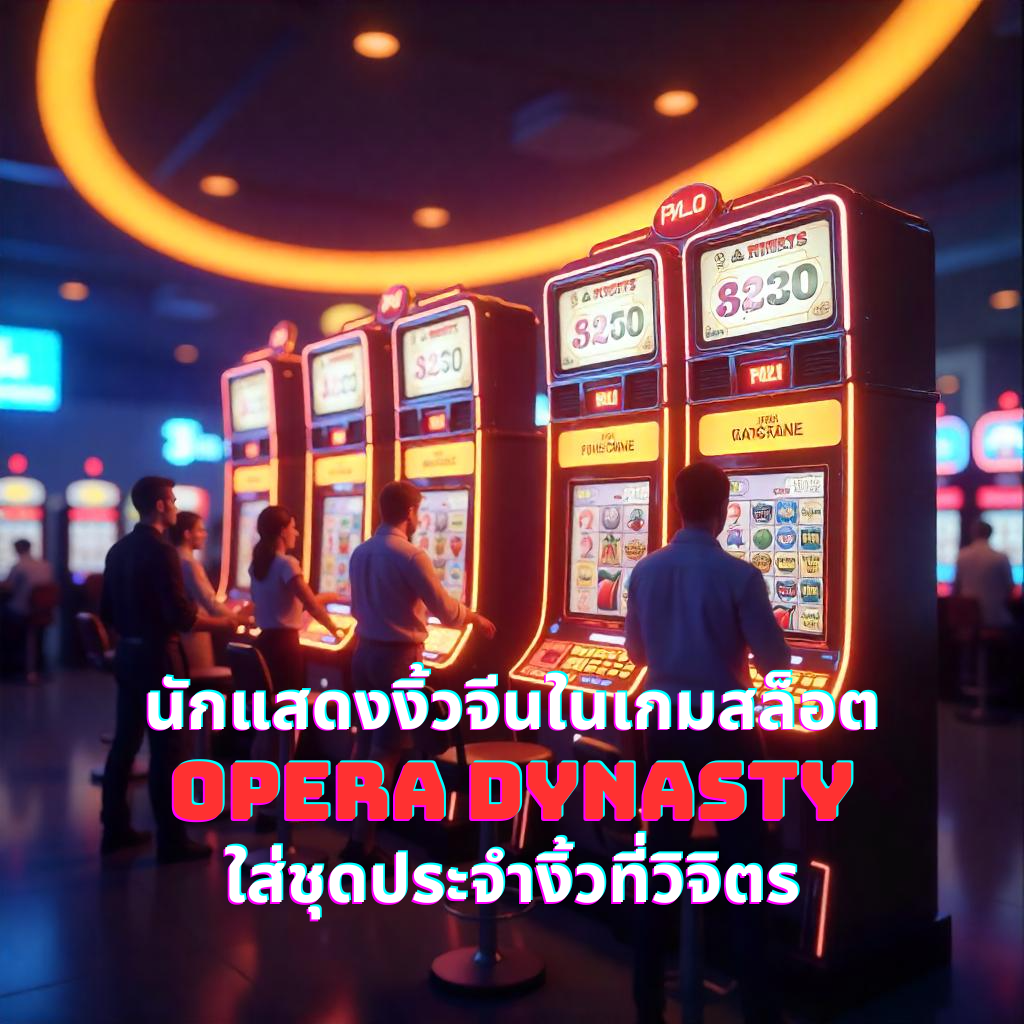 นักแสดงงิ้วจีนในเกมสล็อต Opera Dynasty ใส่ชุดประจำงิ้วที่วิจิตร