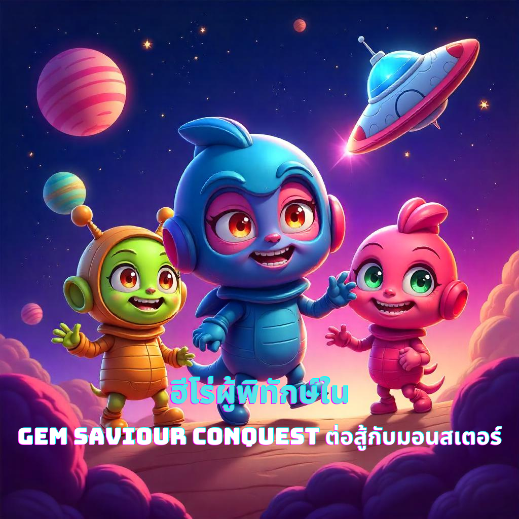 ฮีโร่ผู้พิทักษ์ใน Gem Saviour Conquest ต่อสู้กับมอนสเตอร์