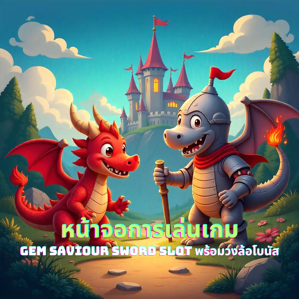 หน้าจอการเล่นเกม Gem Saviour Sword Slot พร้อมวงล้อโบนัส