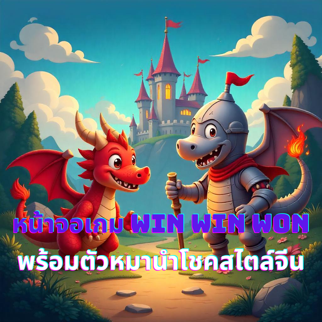 หน้าจอเกม Win Win Won พร้อมตัวหมานำโชคสไตล์จีน