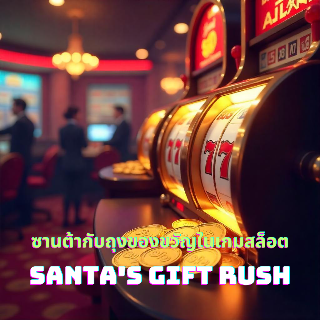 ซานต้ากับถุงของขวัญในเกมสล็อต Santa's Gift Rush