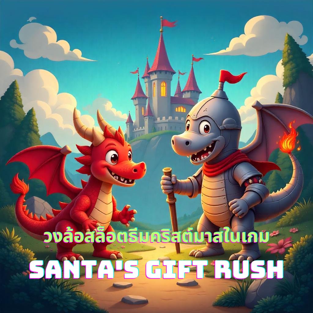 วงล้อสล็อตธีมคริสต์มาสในเกม Santa's Gift Rush